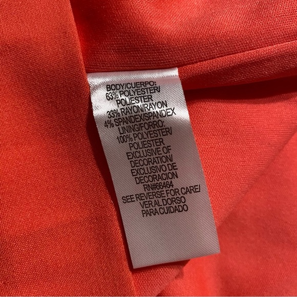 Sandra Darren Coral Faux Wrap Sleeveless Sheath Dress - Picture 6 of 6